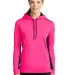 LST235 Sport-Tek® Ladies Sport-Wick® Fleece Colo Neon Pink/Blk front view