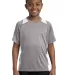 YST361 Sport-Tek® Youth Heather Colorblock Conten in Vnt he/white front view