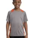 YST361 Sport-Tek® Youth Heather Colorblock Conten in Vnt he/dp orng front view