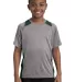 YST361 Sport-Tek® Youth Heather Colorblock Conten in Vnt he/for grn front view