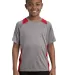 YST361 Sport-Tek® Youth Heather Colorblock Conten in Vnt he/tr red front view