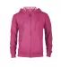97300 Adult Unisex French Terry Zip Hoodie in Heliconia heather hx8 front view