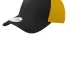NE1020 New Era® - Stretch Mesh Cap in Black/gold front view