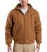 TLJ763H CornerStone® Tall Duck Cloth Hooded Work  Duck Brown front view