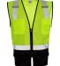 1509 ML Kishigo - Class 2 Black Bottom Vest in Lime