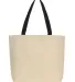 220 Gemline Colored Handle Tote NATURAL/ BLACK front view
