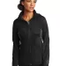 LOE721 OGIO® ENDURANCE Ladies Pivot Soft Shell Blktp/Gear Gry front view