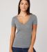LC1125 Cotton Heritage Juniors V Neck T Shirts in Athletic heather discontinued front view