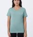 HC1125 Cotton Heritage Womens V-Neck Tee Seafoam Heather front view