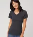 HC1125 Cotton Heritage Womens V-Neck Tee Charcoal Heather front view
