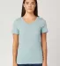 HC1125 Cotton Heritage Womens V-Neck Tee Seafoam Heather front view