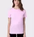 HC1025 Womens Cotton Crew Neck Tee Charity Pink front view
