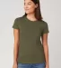 HC1025 Womens Cotton Crew Neck Tee Military Green front view