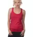 LC7705 Cotton Heritage Juniors Racerback Tank Red front view