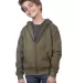 Y2700 Cotton Heritage Spokane Unisex Youth Zip Up  Military Green front view