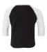 3330 Rabbit Skins Toddler Baseball Raglan Black Solid/ White back view