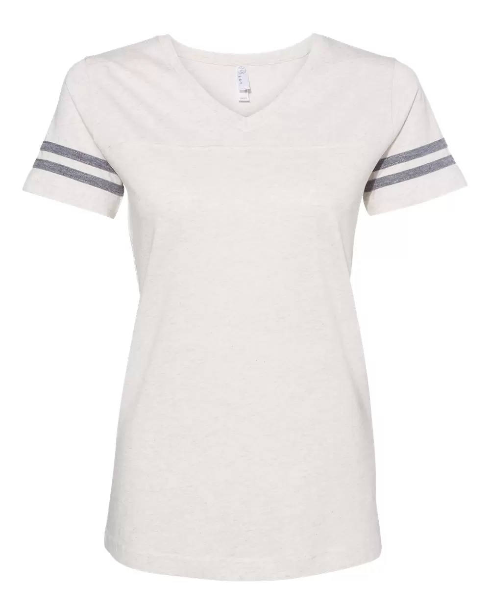 LAT 3537 - Women's Football V-Neck Fine Jersey Tee