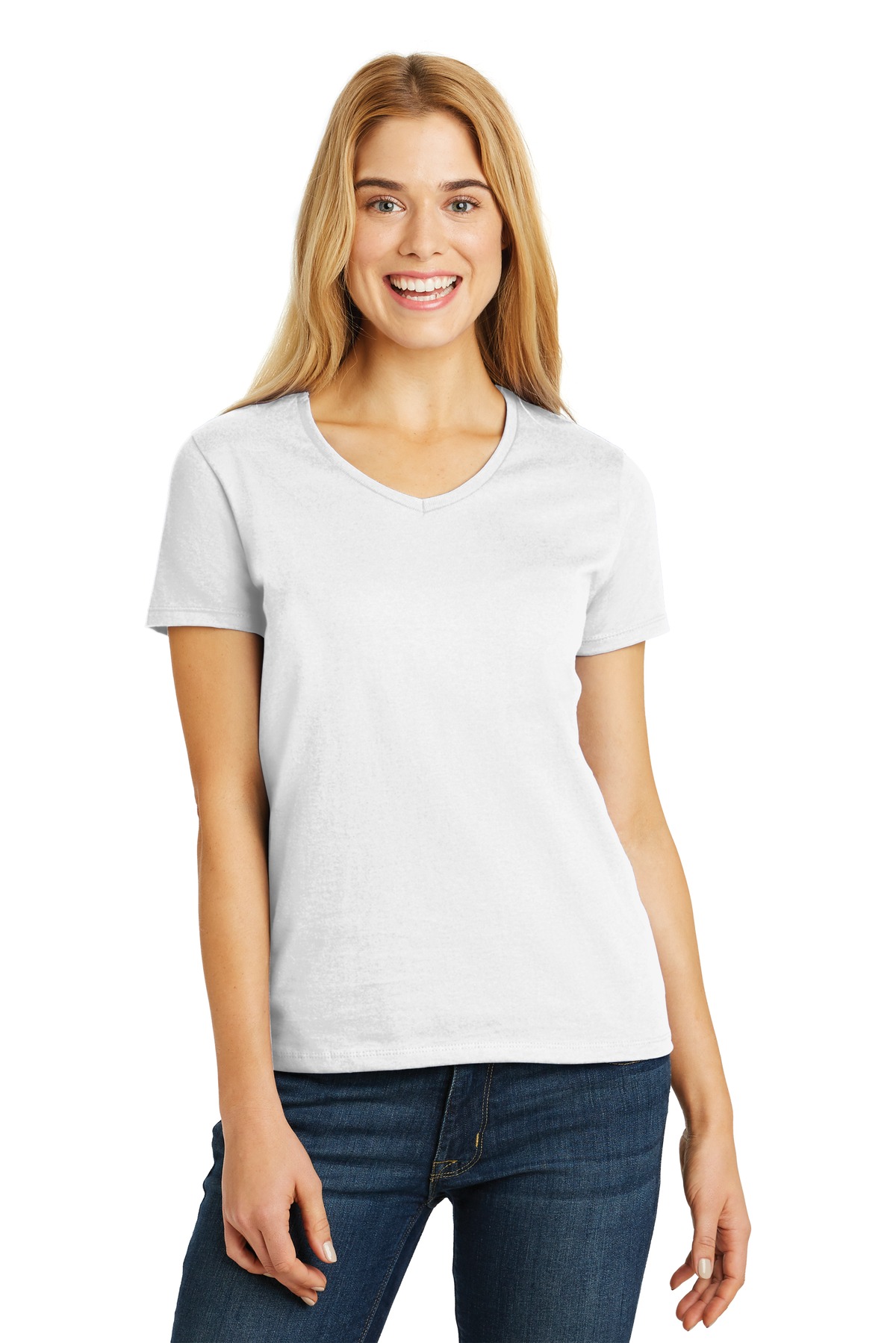 5780 Hanes® Ladies Heavyweight V-neck T 