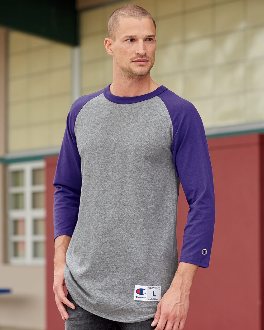 champion raglan baseball tee