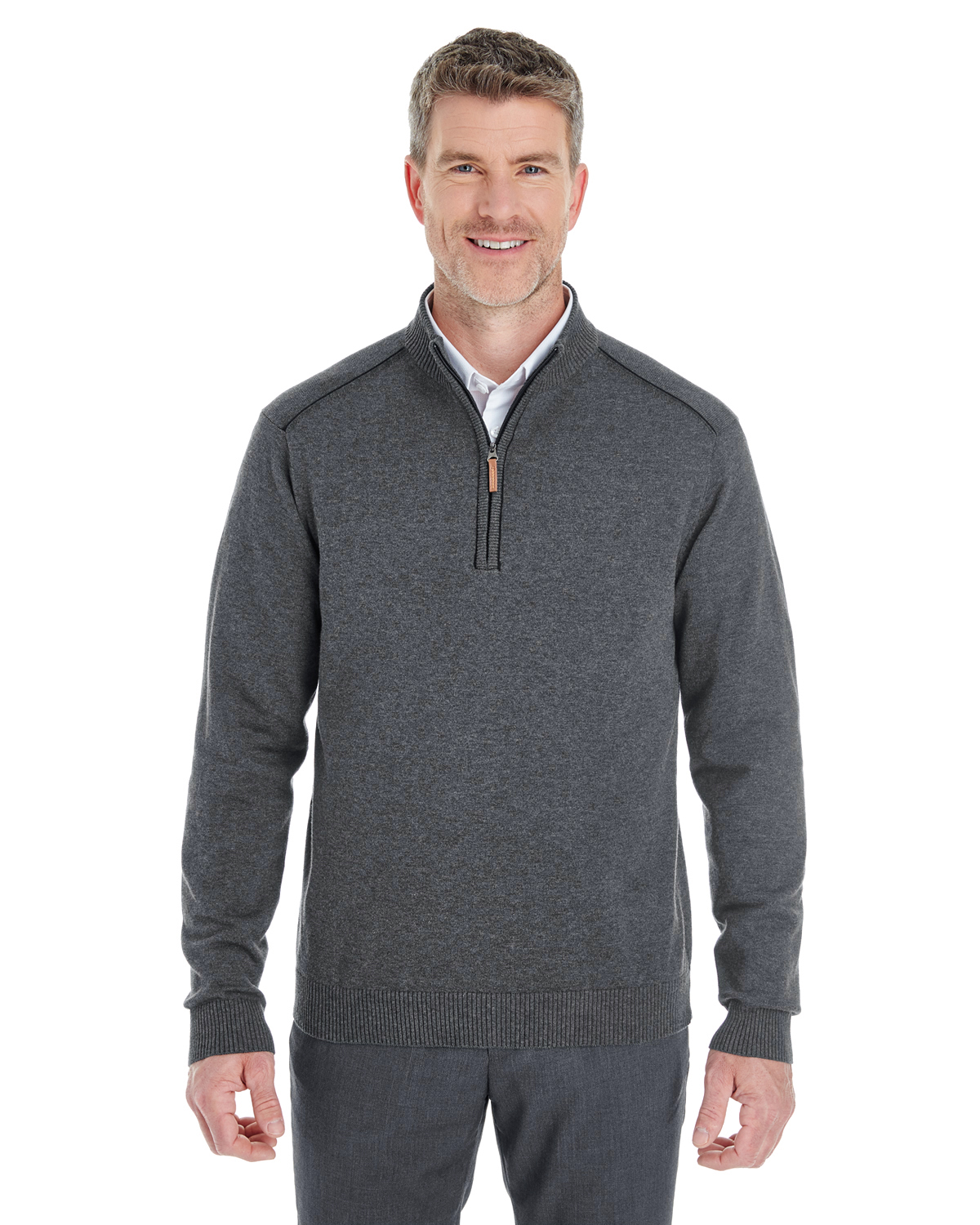 mens grey quarter zip sweater