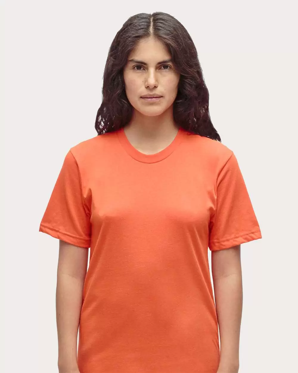 Los Angeles Apparel 20001 USA-Made Fine Jersey T-Shirt - Orange, XS