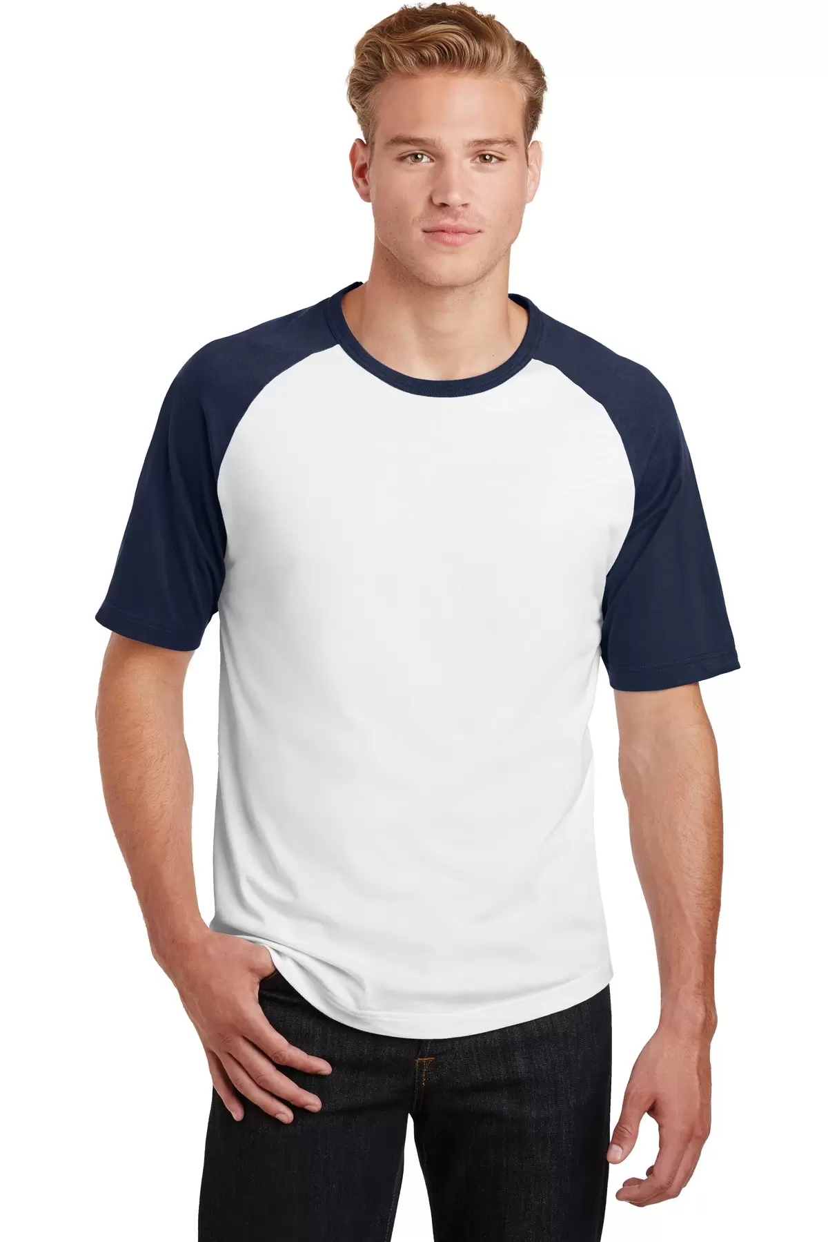 Sport Tek T201 Sport-Tek Short Sleeve Colorblock Raglan Jersey