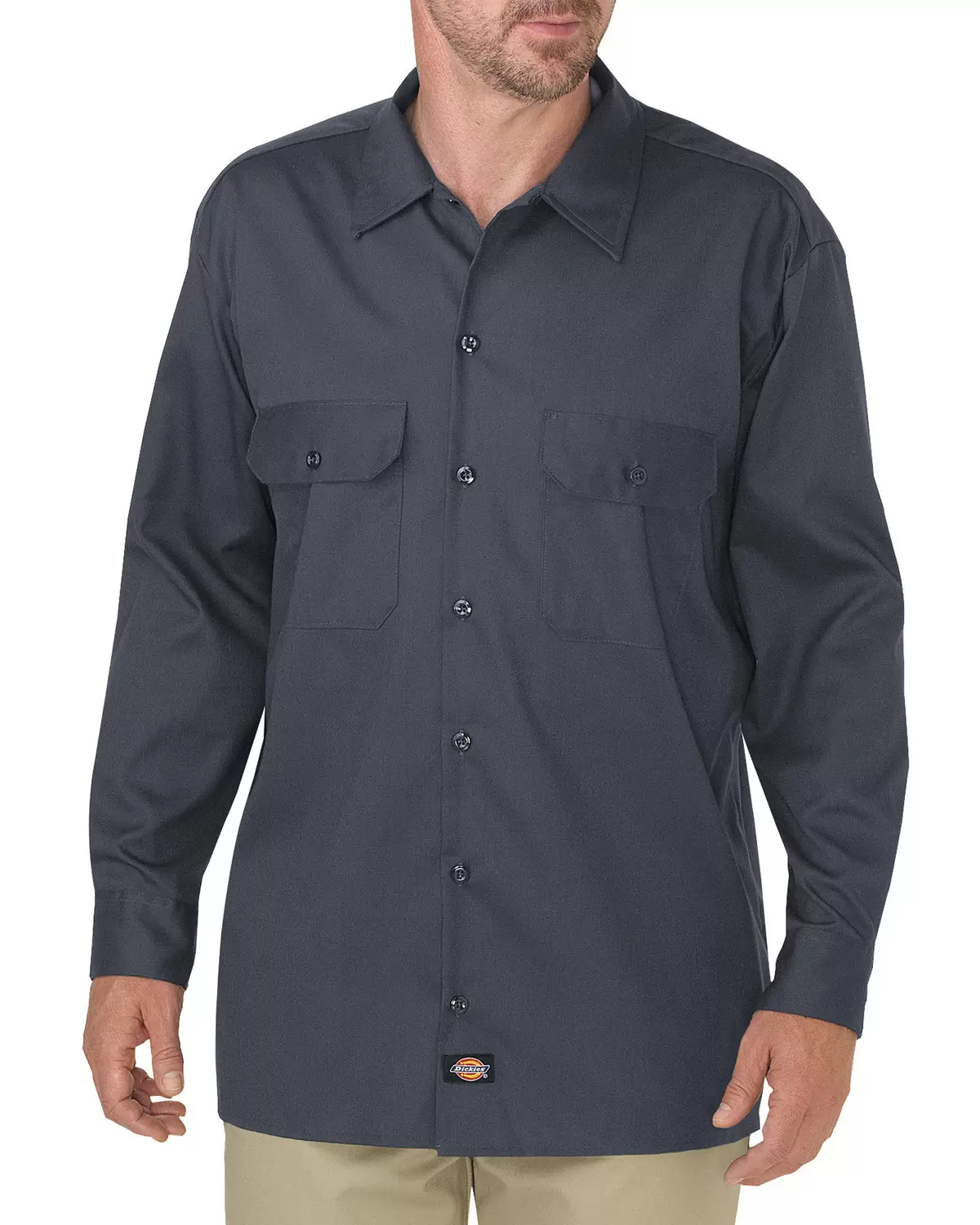 Dickies Men's Long-Sleeve Work Shirt, Charcoal