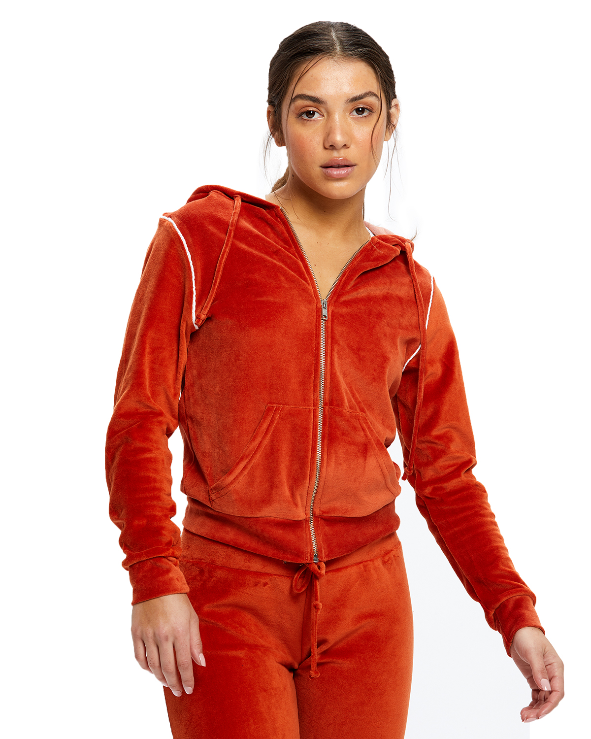 velour zip hoodie women's