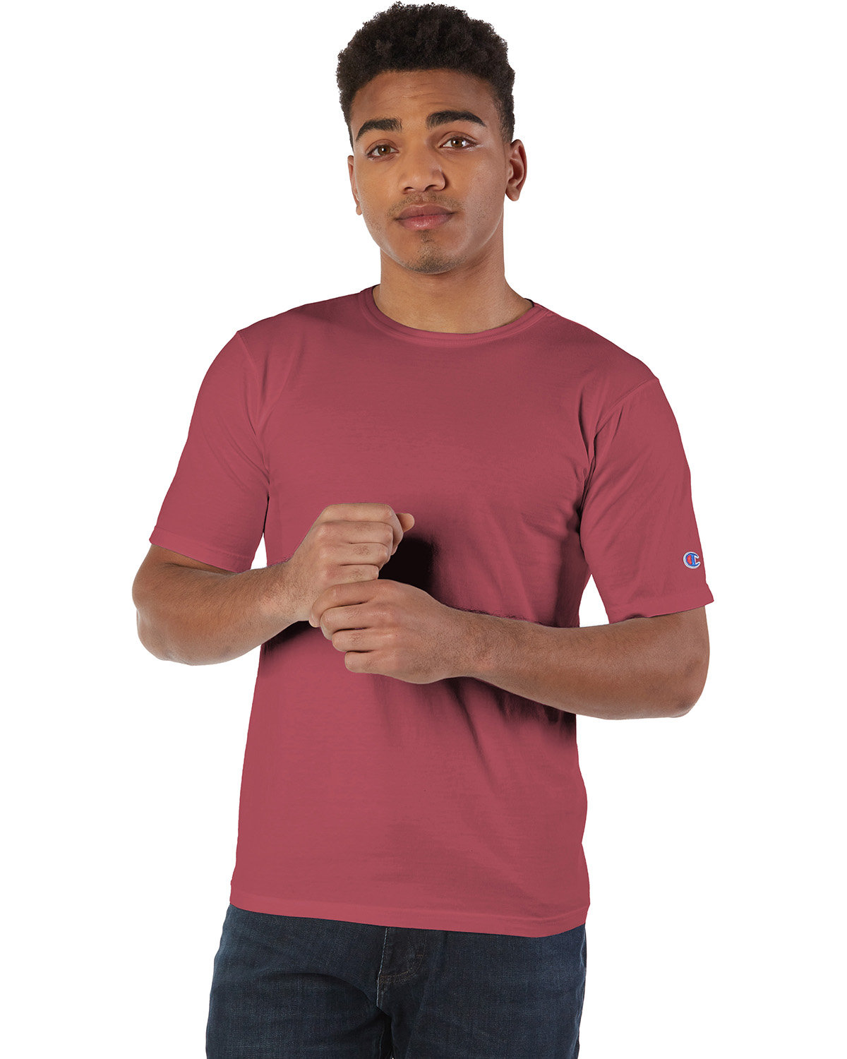 Champion Garment Dyed T Shirt Crimson L