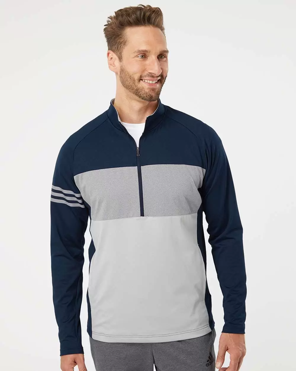 adidas Go-To 1/2-Zip Pullover - Blue, Men's Golf