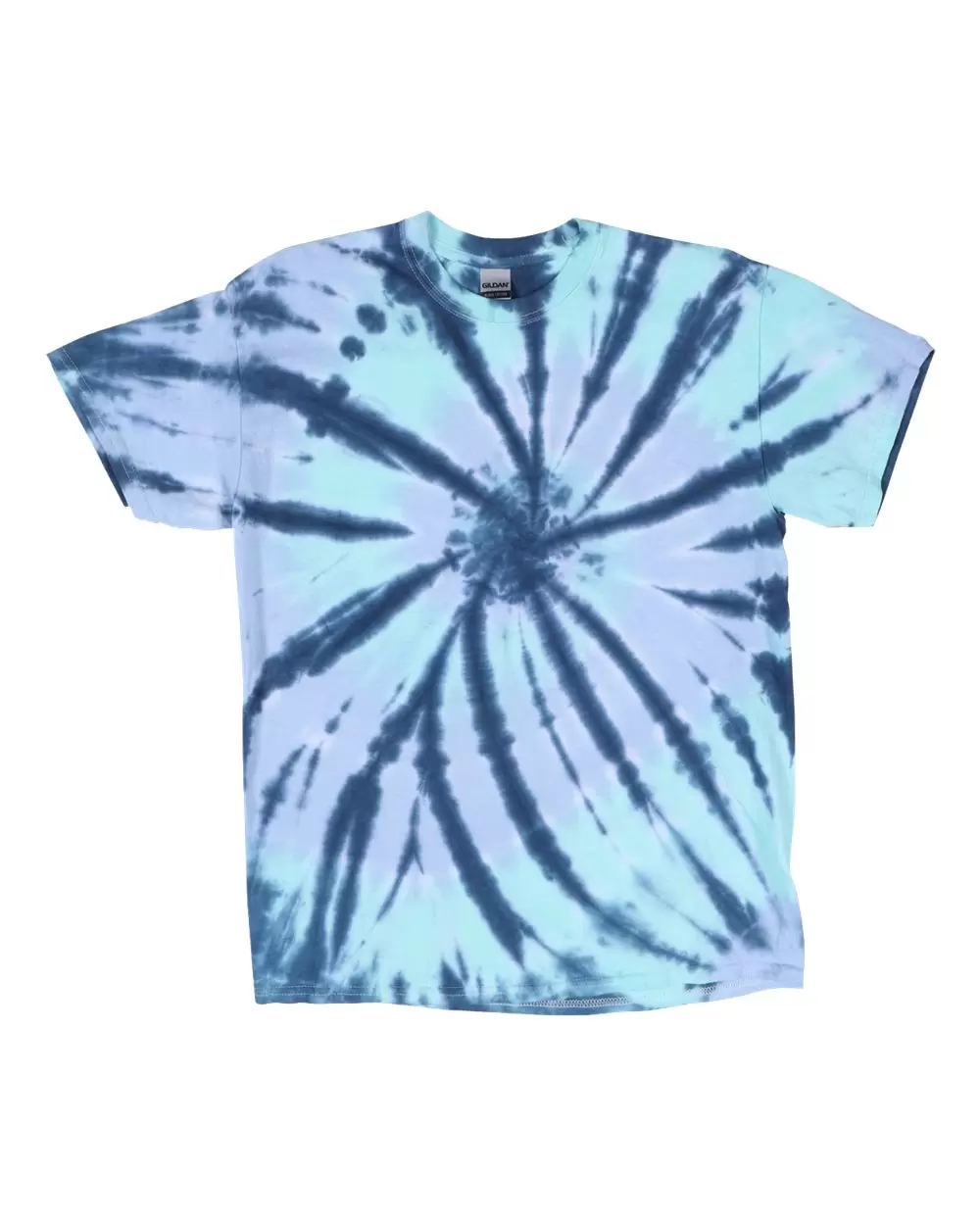 Tie Dye Bright Green and Brown Spiral Tie Dyed T Shirt Short