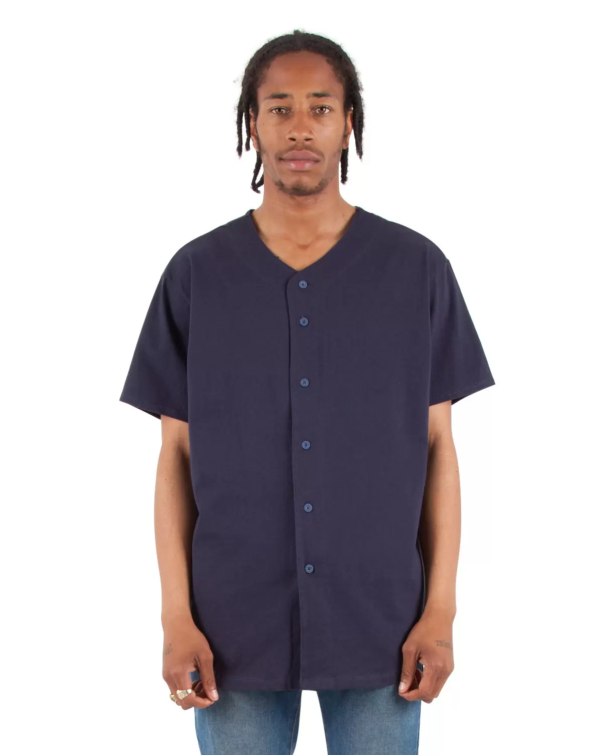 Shaka Wear SHBBJ Adult 7.5 oz. 100% US Cotton Baseball Jersey - From $11.30