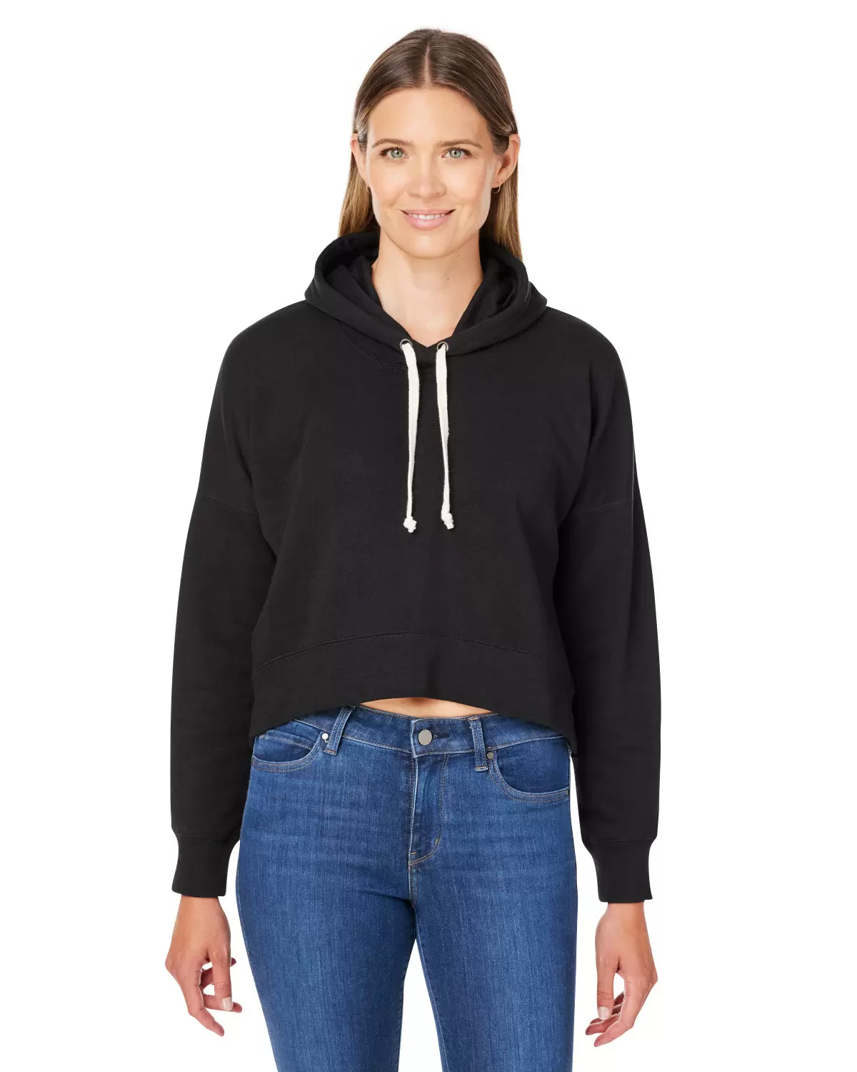 Women's Cropped Hooded Sweat Fleece Solid