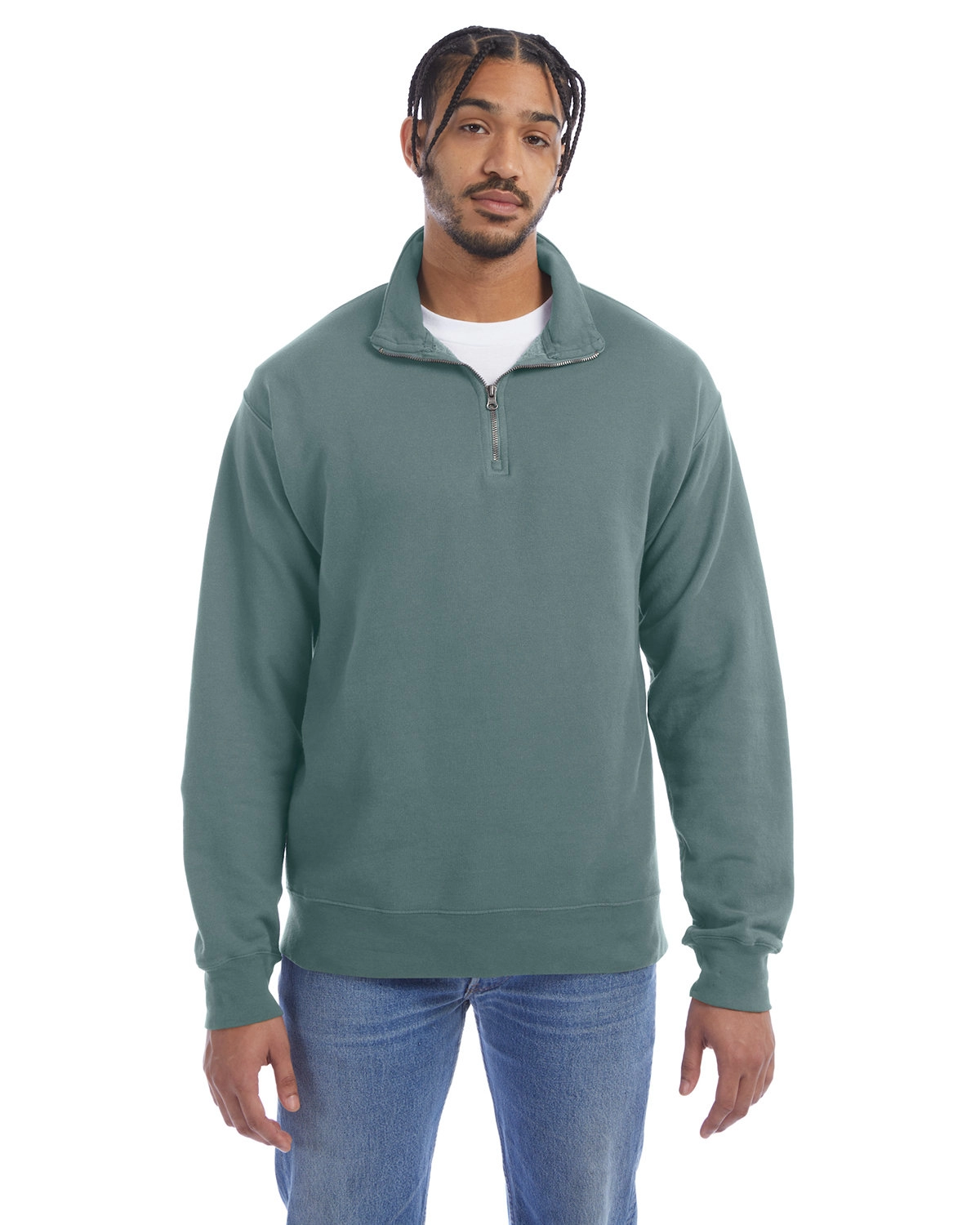 Comfort Wash GDH425 Garment-Dyed Quarter-Zip Sweatshirt
