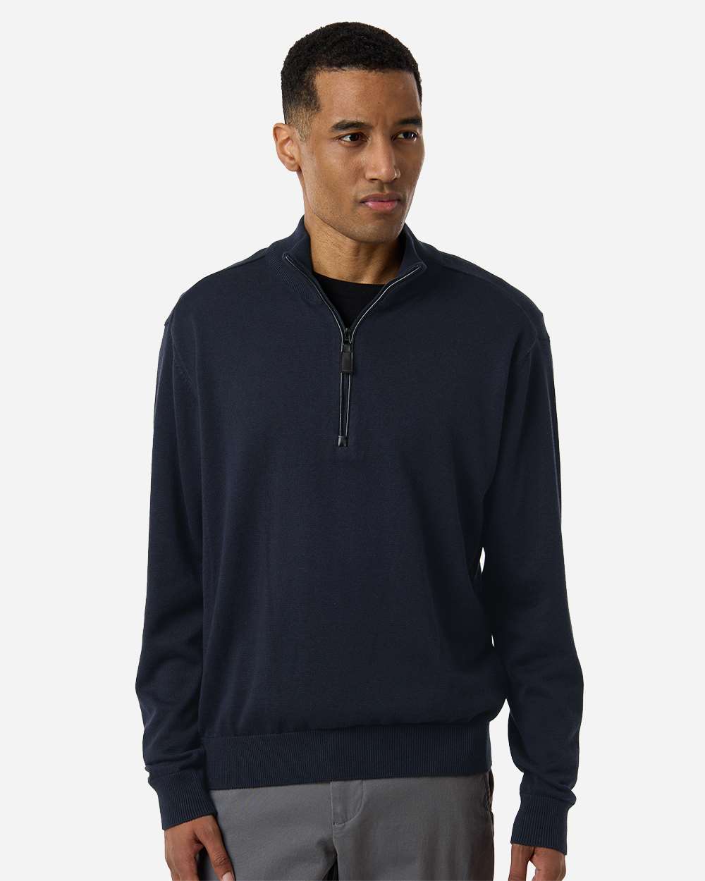 Devon and Jones DG446 Men's New Classic Quarter-Zip Sweater Navy