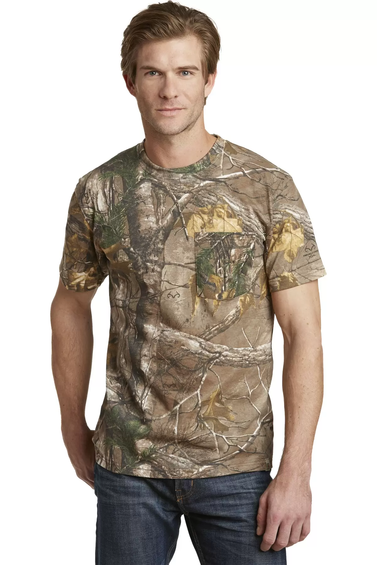 Russell Outdoors - Realtree Explorer 100% Cotton T-Shirt with Pocket - S021R - Realtree Xtra, S