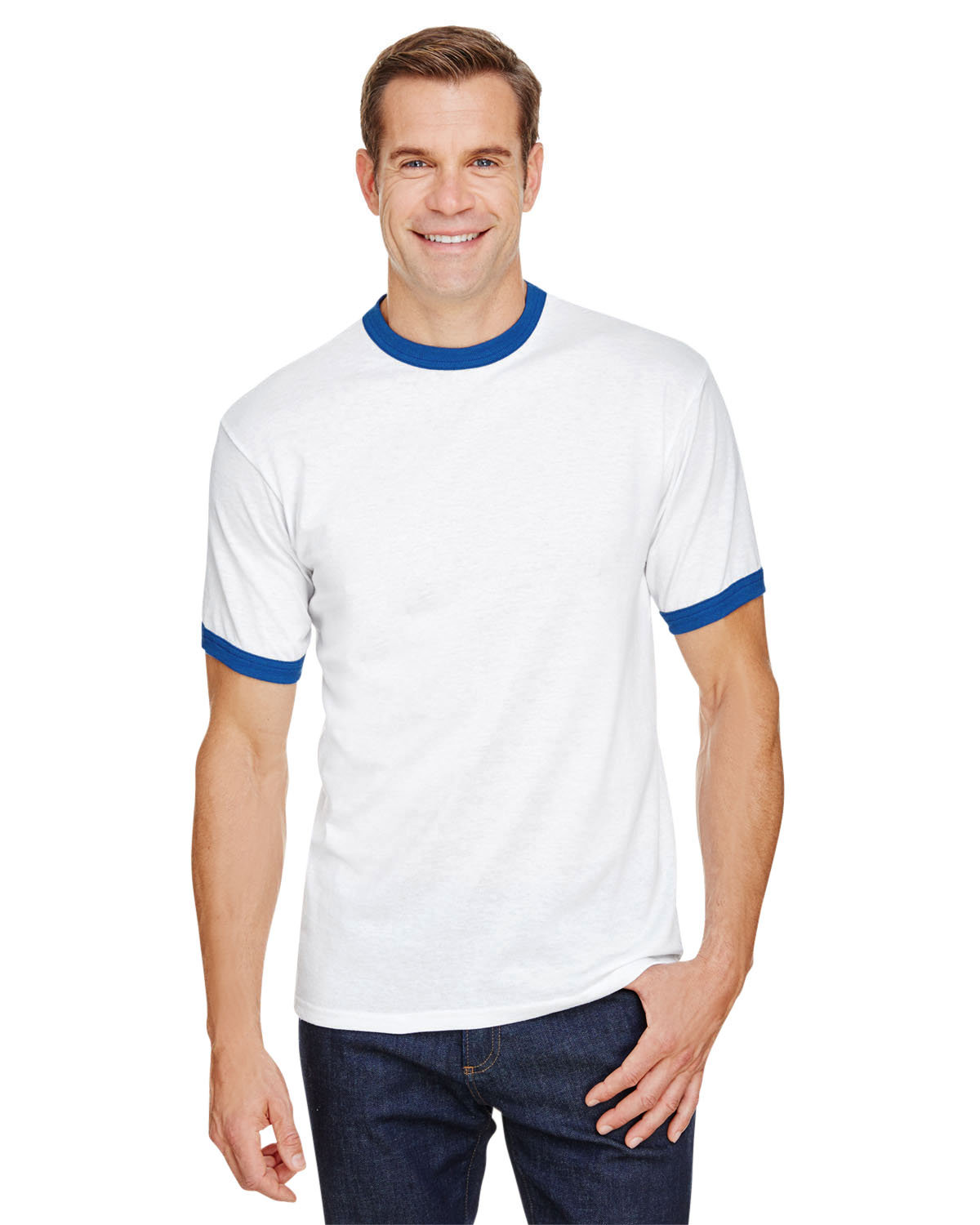 Classic Ringer T-Shirt - White/Blue